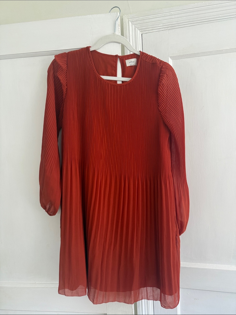 Wilfred Pleated Long-Sleeve Dress